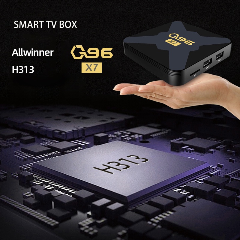 Q96 x7 smart tv box android10 2020 allwinner h313 uhd 4k 3d hdr10 h. 265 wifi 5g tây ban nha iptv 16gb 256gb trình phát đa phương tiện b0kl