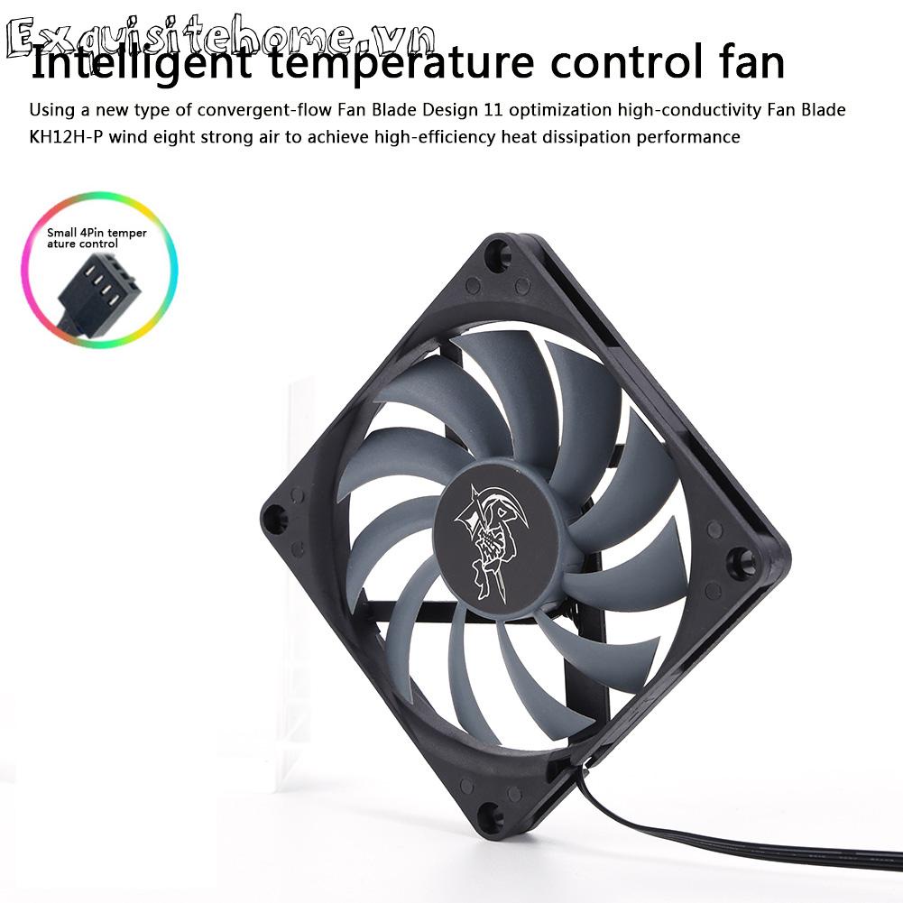 Kh12h-p 8cm 4 pin 3000rpm điều khiển nhiệt độ tốc độ quạt vỏ máy tính pwm