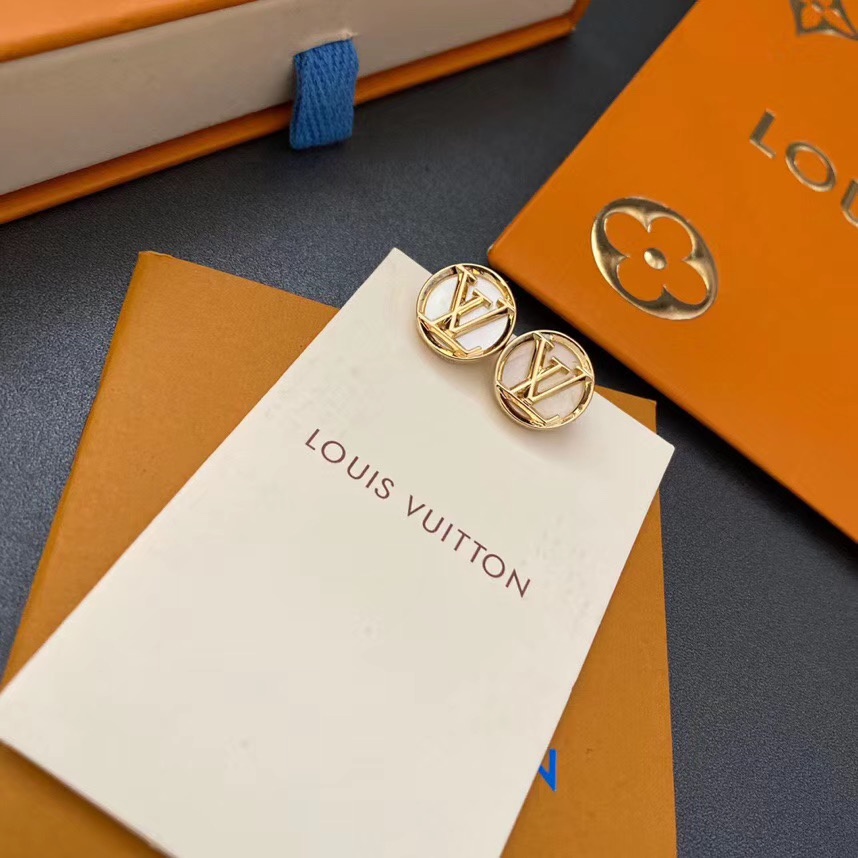 Bông Tai Bằng Thép Titan Hình Chữ lv Thời Trang Cho Nữ