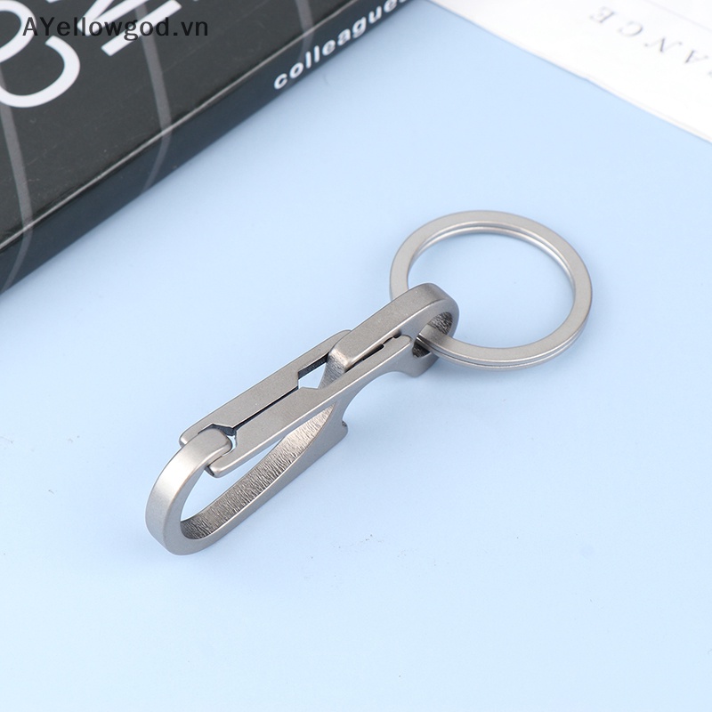 Ayellowgod 1pc titanium alloy carabiner multi-function keychain outdoorwaist treo chain ring buckle beer bottle opener tool vn