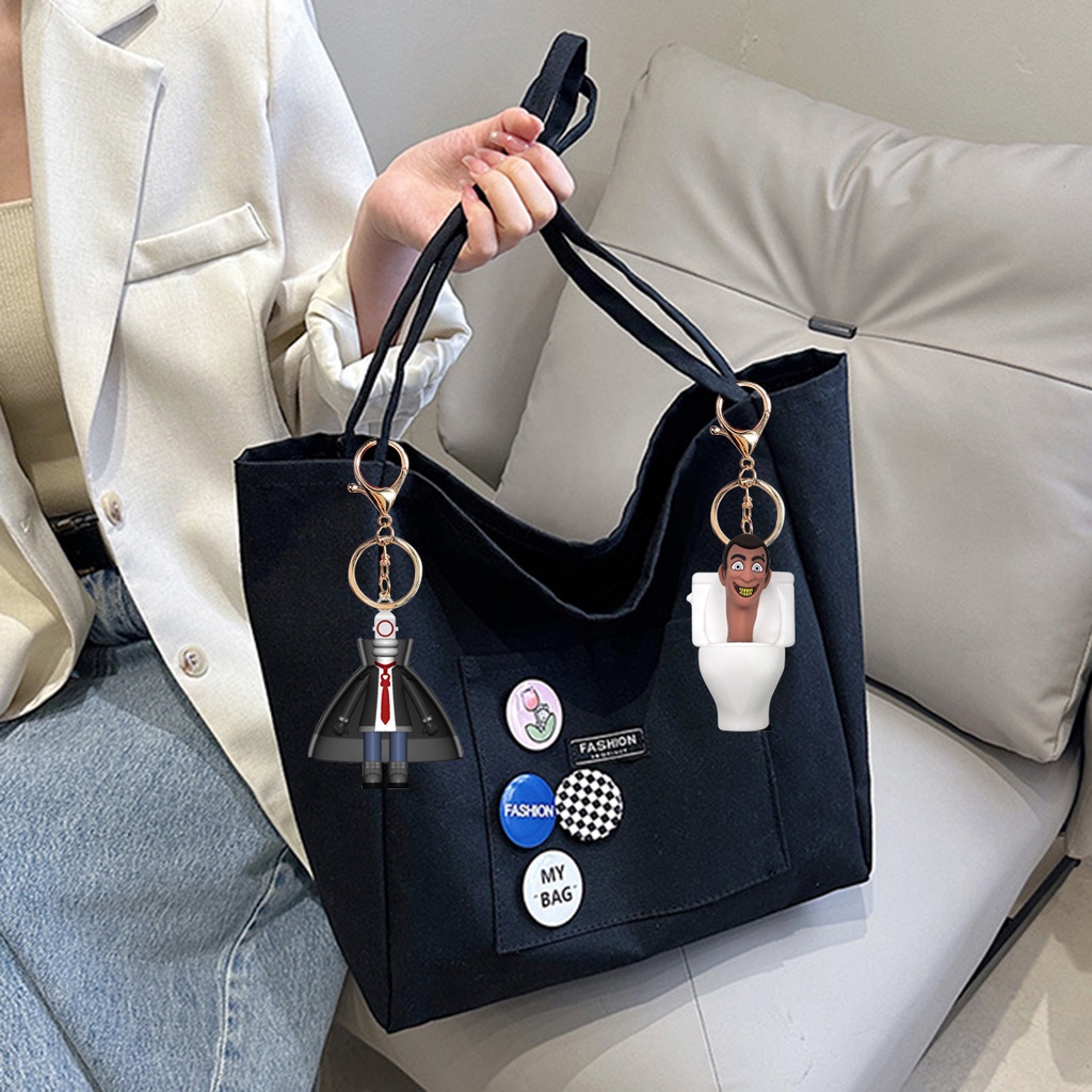 Trò chơi skibidi toilet keychain phim hoạt hình dễ thương nhân vật anime pvc vui nhộn túi xe hơi phụ kiện cho đồ chơi trẻ em quà tặng sinh nhật