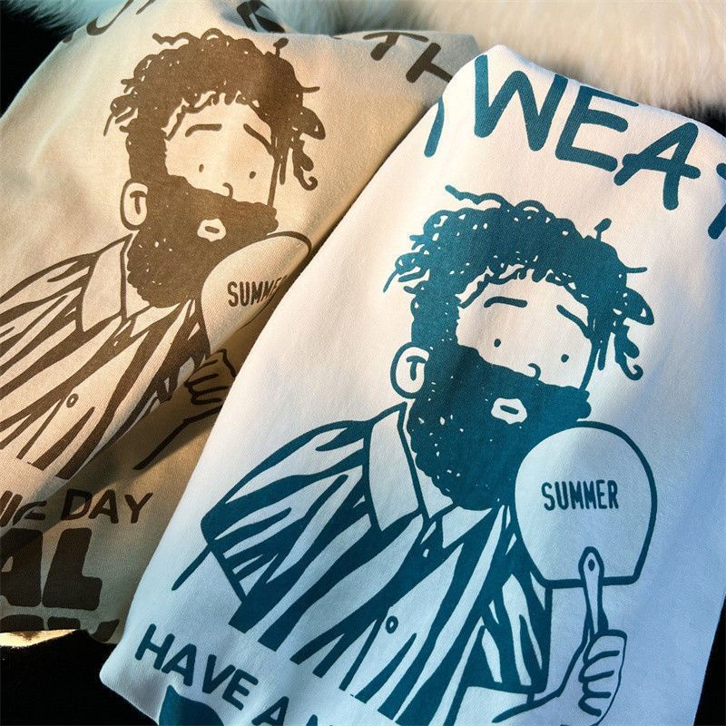 Áo thun t-shirt oversize áo thun cotton american short sleeve t-shirt cho nam và nữ in rời couple top