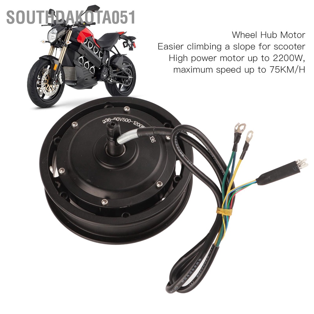 Động cơ trung tâm bánh xe 10in 36V‑60V 500W đến 1200W 75KM/H Phanh tang trống cho Xe máy điện xe địa hình