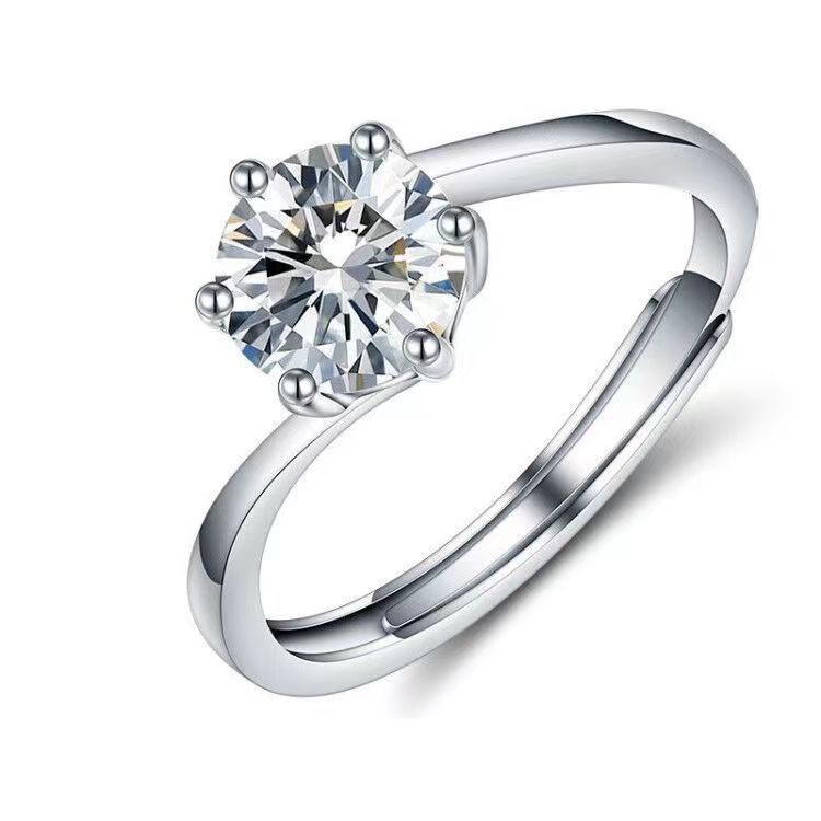 Thời trang nữ trang sức hợp kim cặp đôi mẫu nhẫn kim cương moissanite