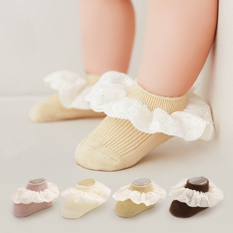 Bé gái công chúa vớ ren trẻ em bé gái vớ mắt cá chân 0-5 tuổi