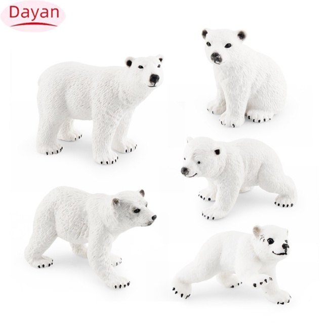 Dayan dễ thương gấu bắc cực hành động hình mô phỏng mô hình động vật đồ trang trí cho trẻ em quà tặng sinh nhật trang trí nội thất