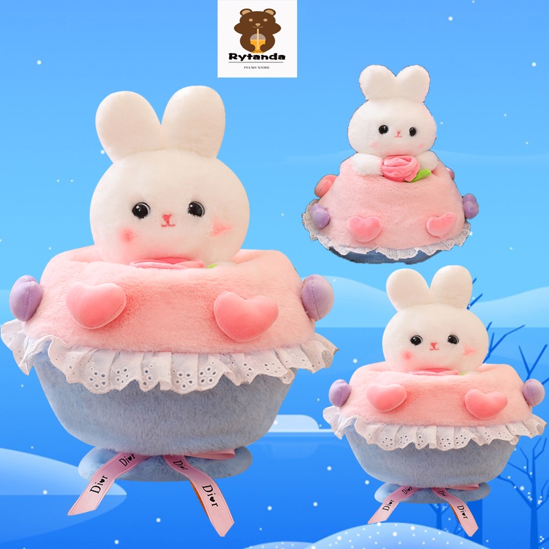 Rytanda Rabbit plush toy Thỏ Plush Đồ chơi Gấu Teddy 2-in-1 công chúa bunny thay đổi thành bó hoa đồ chơi sang trọng cosplay búp bê thỏ bó hoa đồ chơi sang trọng quà tặng ngày lễ tình nhân cho bạn gái cod