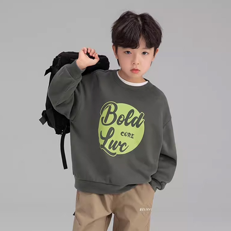 Áo len trẻ em bé trai áo len trẻ em mới mùa thu cổ tròn thời trang đáy áo quần áo mùa thu