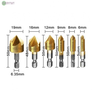 ⭐24H SHIPING ⭐3pcs Chamfering Tool Countersink Drill Bit  Hex Shank Woodworking Hole Opener