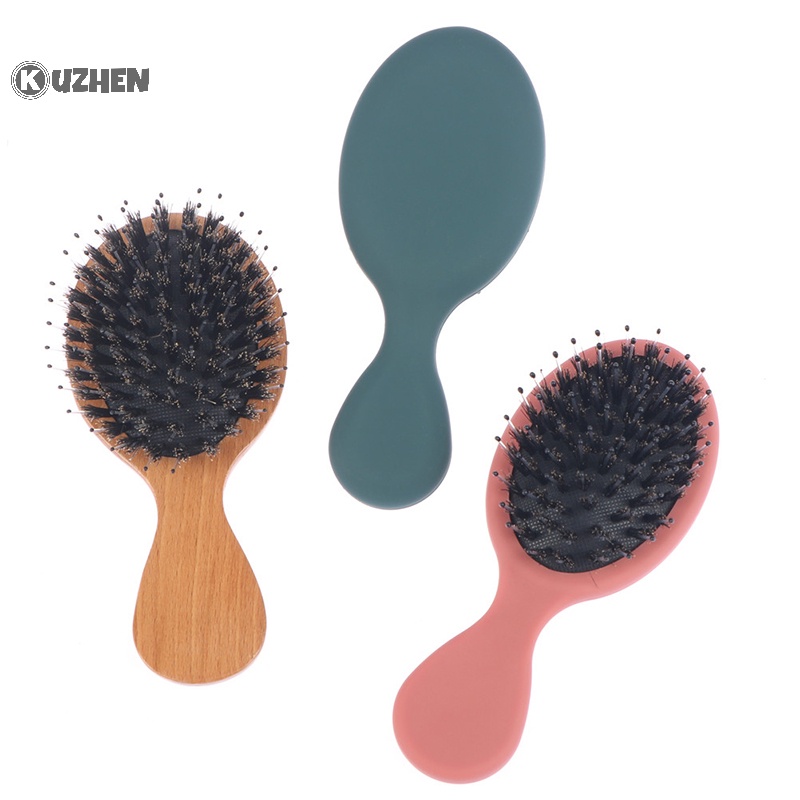 Kuzhen women's hair brush comb natural boar bristle anti-static hairbrush barber brush hot