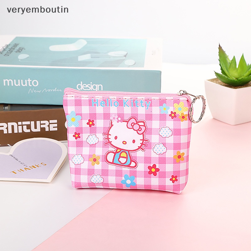 Trong ví hello kitty ví tiền xu động vật hoạt hình pu melody túi ví dễ thương móc khóa túi lưu trữ sanrio kuromi kawaii mini pouch n