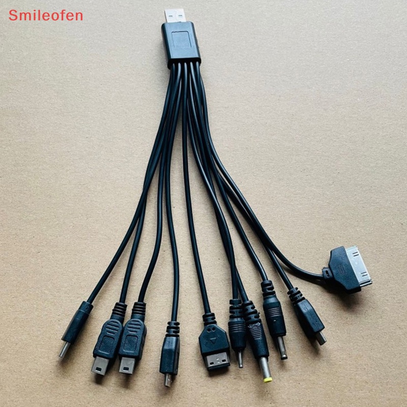 [smileofen] Bộ sạc cáp đa pin cáp chuyển đổi usb dây dữ liệu 10 trong 1 cáp truyền dữ liệu usb phổ thông mới