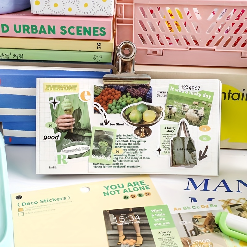 Mohamm 1 tờ cat cup cake ice cream flower paper sticker chất liệu trang trí dán để cắt dán scrapbooking diy journaling