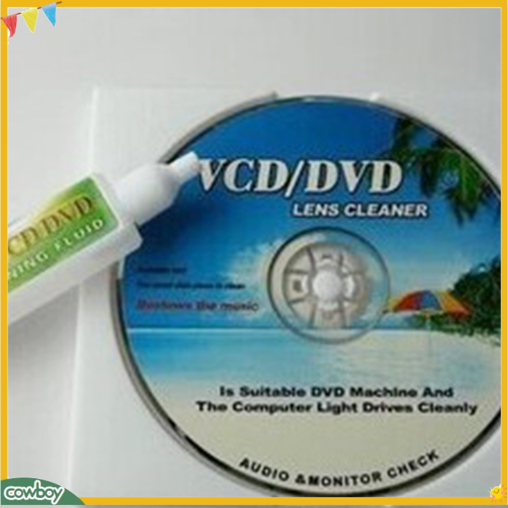 <cowboy> Máy làm sạch ống kính đầu đĩa dvd vcd loại bỏ bụi bẩn làm sạch bộ khôi phục đĩa chất lỏng