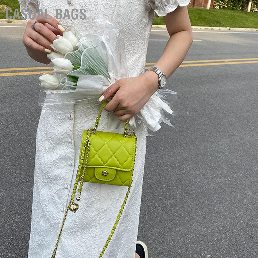 Có hàng sẵn Casual Bags Túi Xách Tay Đeo Vai Dây Xích Họa Tiết Kim Cương PU Ví Nữ Cho Tiệc Du Lịch