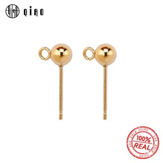 1 đôi bông tai mạ vàng 14k hình tròn 3-4mm