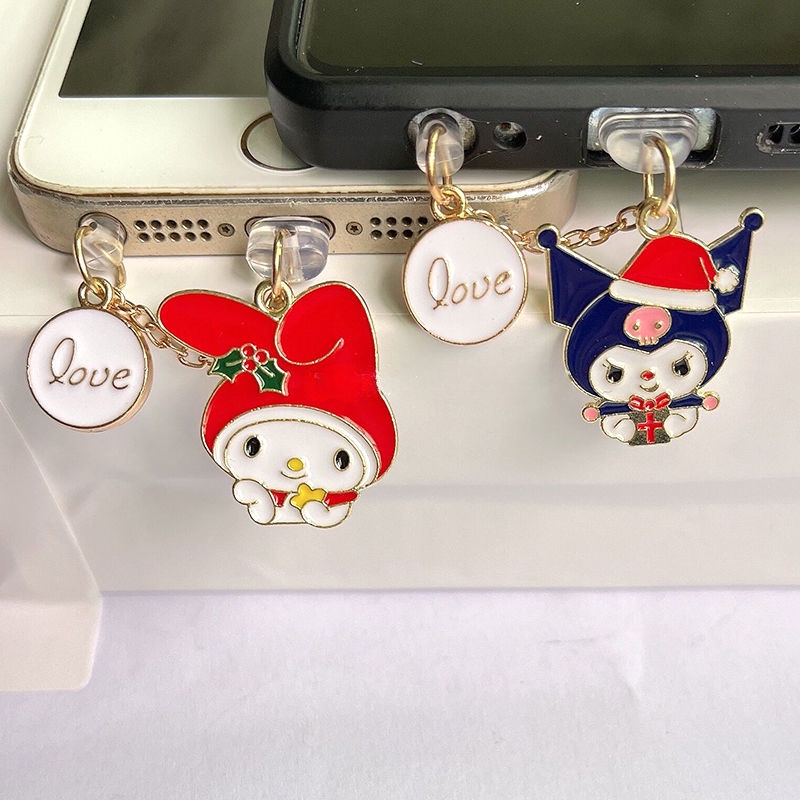 Nút Cắm Chống Bụi Cho Lỗ Cắm Điện Thoại Di Động diy Hình Mèo Melody Kuromi Cinnamon Dog KT Kitty
