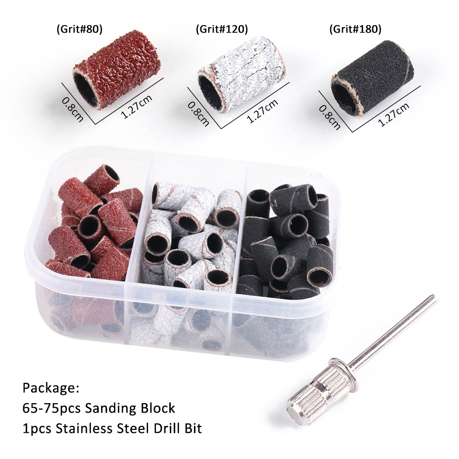 Đầu Chà Nhám Cho Máy Mài Móng Tay 180 / 120 / 80 Grit