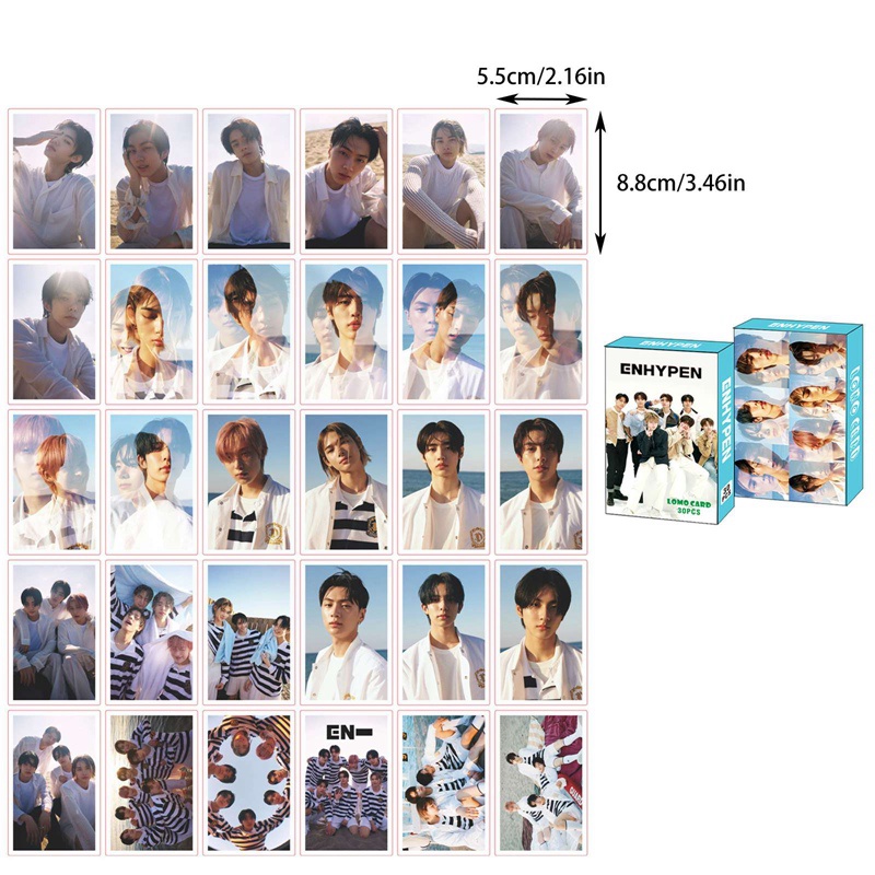 Set 30 Tấm Thẻ Ảnh In Hình Dễ Thương Phong Cách Hàn Quốc