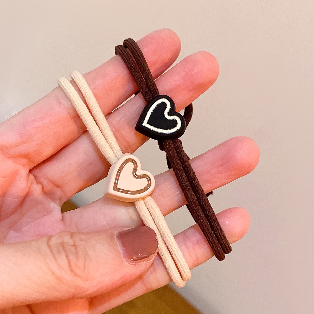 1 Dây Buộc Tóc Da Co Dãn Đính Hoa Xinh Xắn