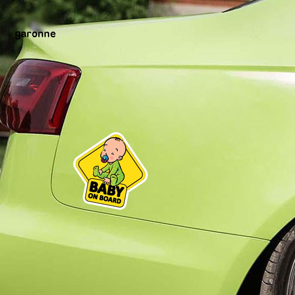 Miếng Dán Phản Quang Họa Tiết Hoạt Hình Baby on Board Trang Trí Kính Chắn Gió Xe Hơi