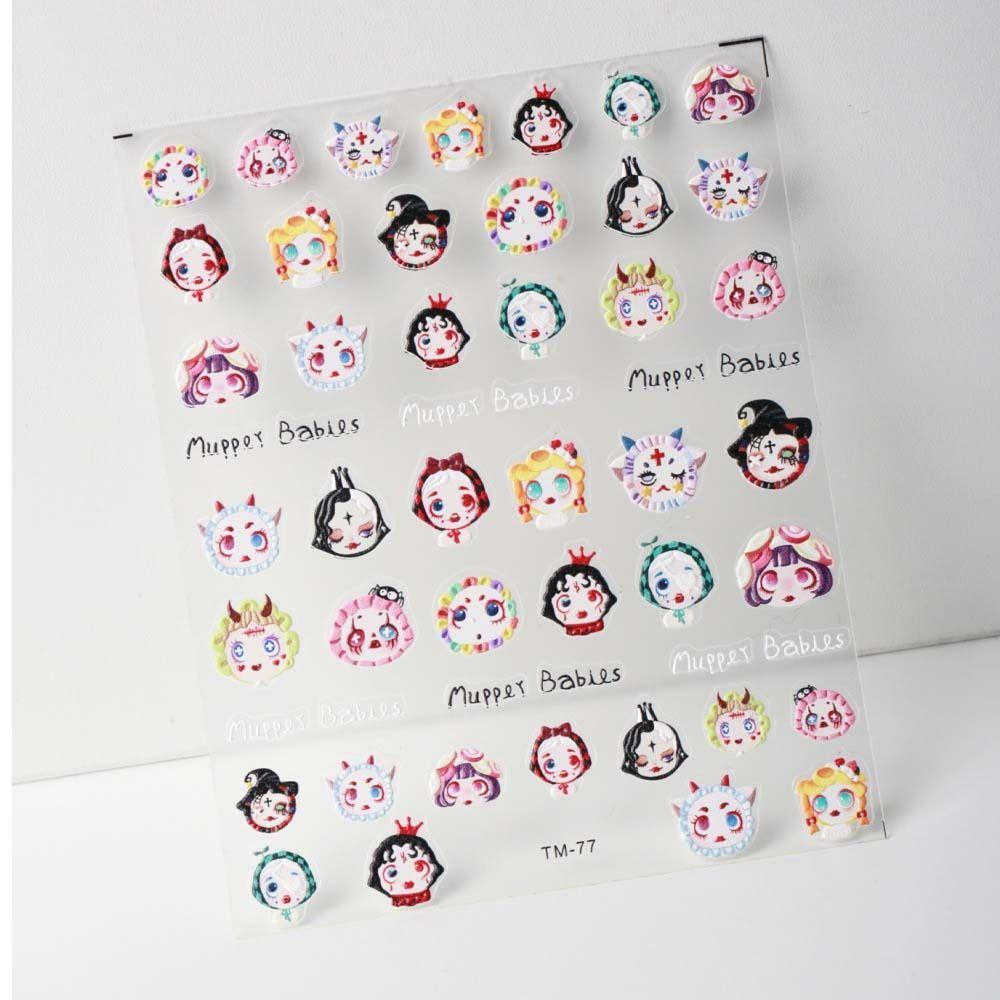 Miếng Dán Trang Trí Móng Tay Hình Búp Bê Hoạt Hình WMES15H Y2K