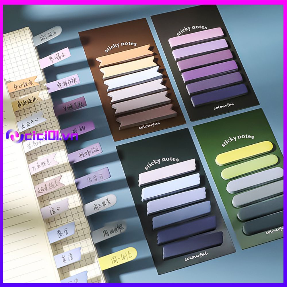 Morandi Bảng Ghi Nhớ Chỉ Mục Màu Gradient Nhãn Dán Ghi Chú Để Làm Danh Sách Kế Hoạch Đồ Dùng Văn Phòng Phẩm Quà Tặng Trang Trí | Cici01