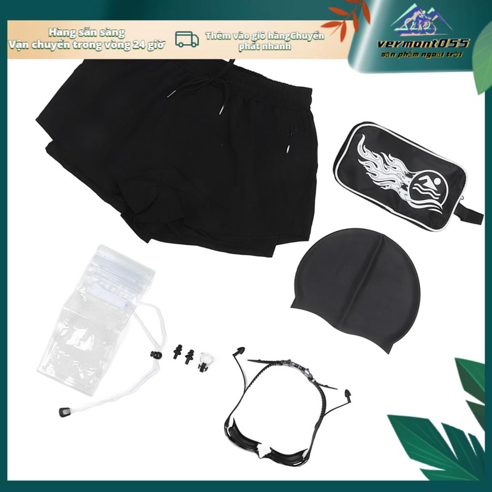 Vermont055 8 Chiếc Nam Quần Bơi Nón Bộ Short Đi Biển Kính Điện Thoại Túi Chống Nước Nút Tai Tập Gym