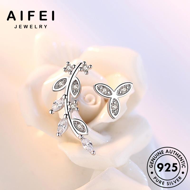 AIFEI JEWELRY sức tua moissanite trang thời khuyên cương vành kim 925 kiện trang quốc lá tai phụ nguyên xỏ nữ Thời hàn bản thật thời tròn bông bạc E130