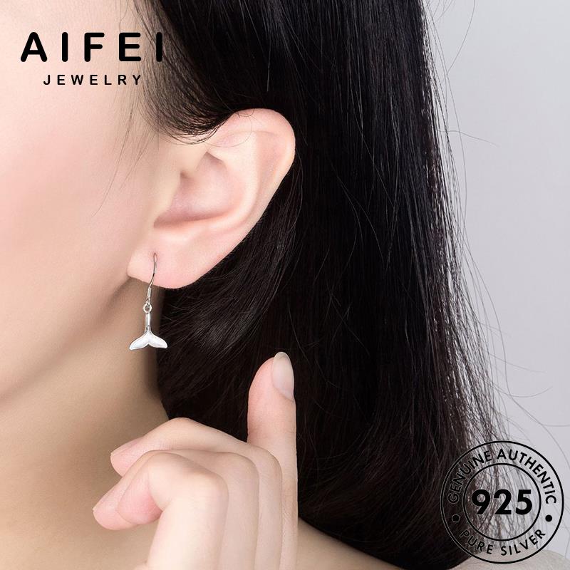 AIFEI JEWELRY trang tua khuyên tai ngọc thời sức tròn nguyên nữ nàng bông vành phụ trai cá vàng tạo tiên quốc Thời hàn 925 bản xỏ kiện bạc thật sáng E582