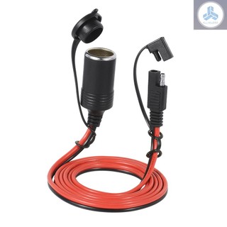 12V 20A SAE Cigarette Lighter Socket Car Charger Female Connector Plug Waterproof 2 Pin Quick Release Disconnect Adapter 1.5m Extension Cable with Fuse