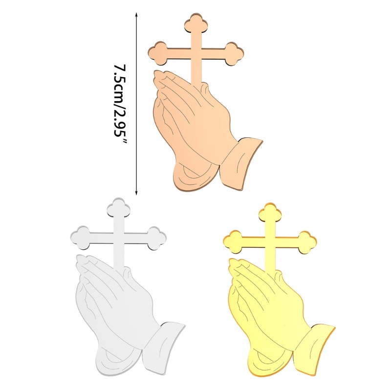 Set 5 Que Cắm Trang Trí Bánh Hình Thánh Giá Bằng Acrylic