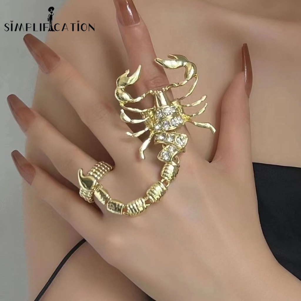 Nhẫn Hình Bọ Cạp Đính Pha Lê Lấp Lánh Phong Cách Gothic