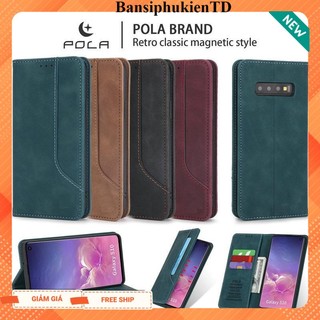 [Giá sỉ] Bao da nam châm Samsung Note 10 Plus, Note 9, Note 8, bao da điện thoại kiểu ví, da mịn