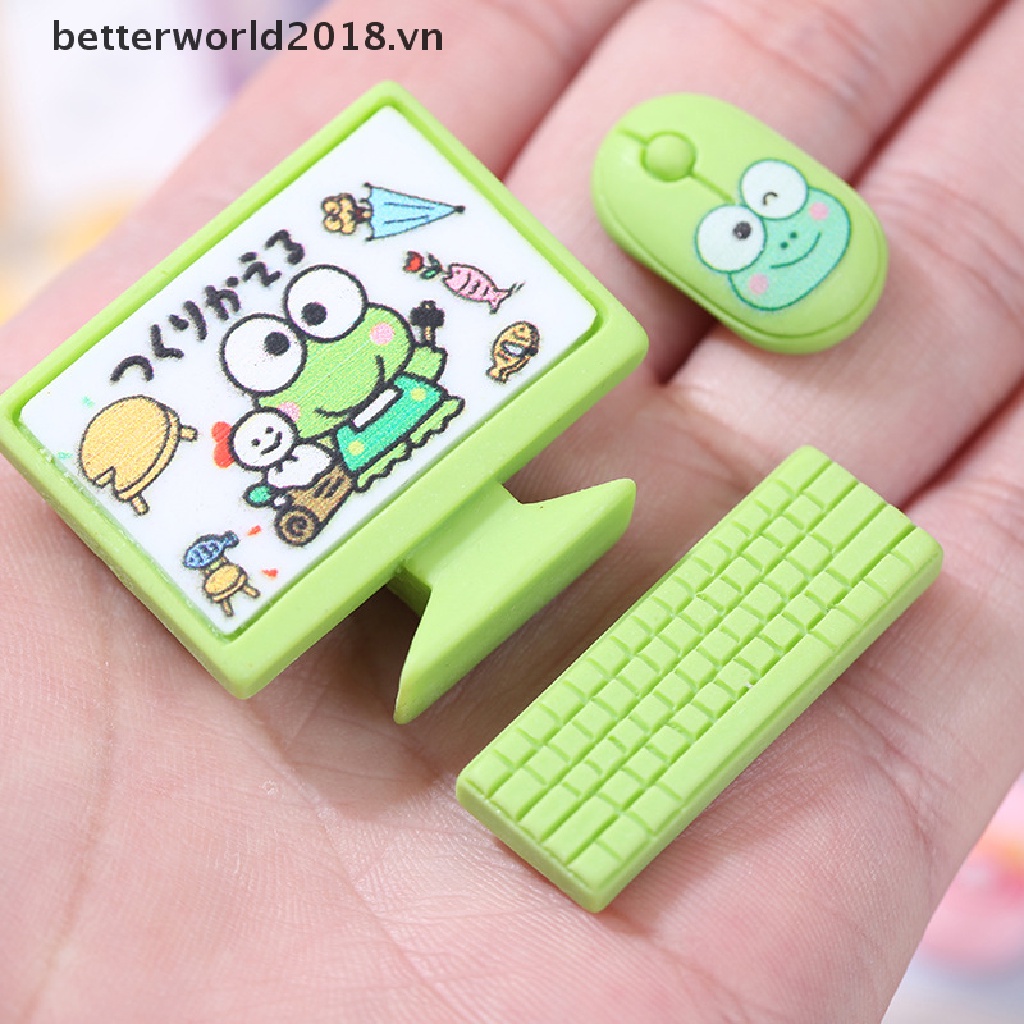 Bộ Bàn Phím + Chuột + Màn Hình Mini Trang Trí Nhà Búp Bê