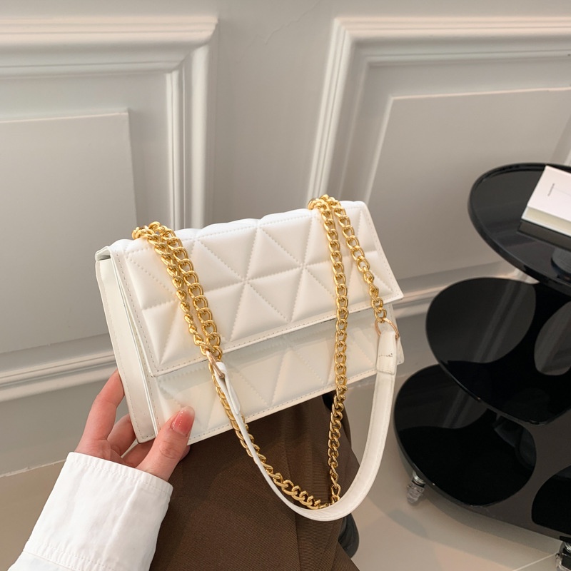 Túi Xách Đeo Vai Hình Vuông Cỡ Nhỏ Phối Dây Đeo Sợi Xích Thêu Họa Tiết Thời Trang Mùa Xuân 2023 Cho Nữ