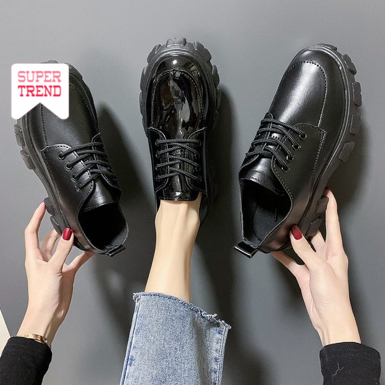 Giày Đế Dày Cột Dây Phong Cách Ulzzang Hợp Thời Trang Dễ Phối Đồ