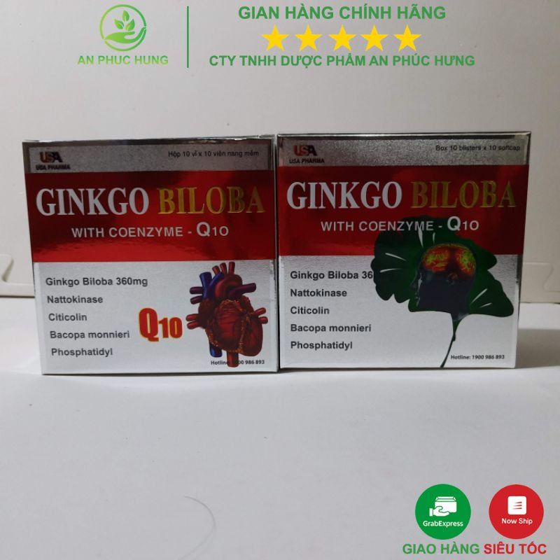 HOẠT HUYẾT DƯỠNG NÃO - GINKGO BILOBA 360mg With Coenzym Q10 đỏ - Hộp 100 viên nang mềm