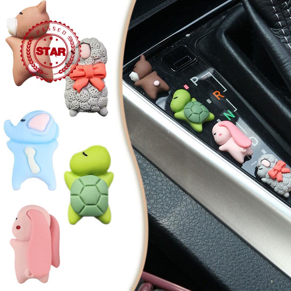 [COD] Đồ Trang Trí Xe Hơi Mini Hình Gấu / Rùa / Voi / Thỏ / Cừu Hoạt Hình C1K7