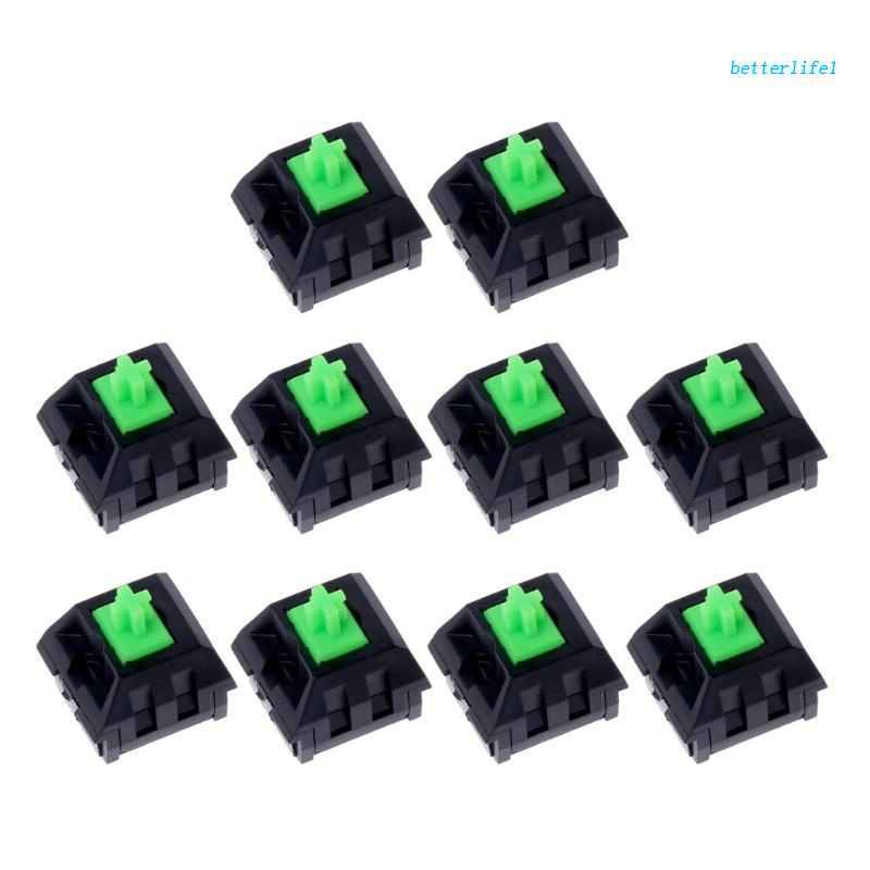 Set 10 Công Tắc MX Axis Màu Xanh Lá Cây Chuyên Dụng Cho Bàn Phím Cơ Blackwidow 3Pin