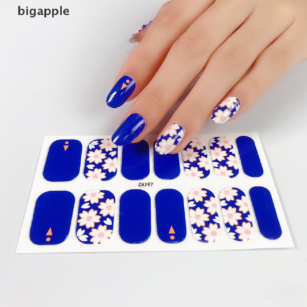 Miếng Dán Móng Tay Giả Họa Tiết Hoa 3D Màu Đồng Bảo Vệ Toàn Diện
