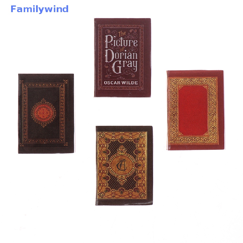 Set 6 Mô Hình Quyển Sách Mini Tỉ Lệ 1 / 12 Trang Trí Nhà Búp Bê