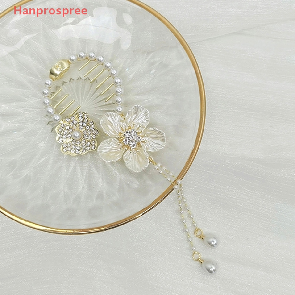 Kẹp Tóc Đính Hoa Trà Và Ngọc Trai Giả Thời Trang Cho Nữ