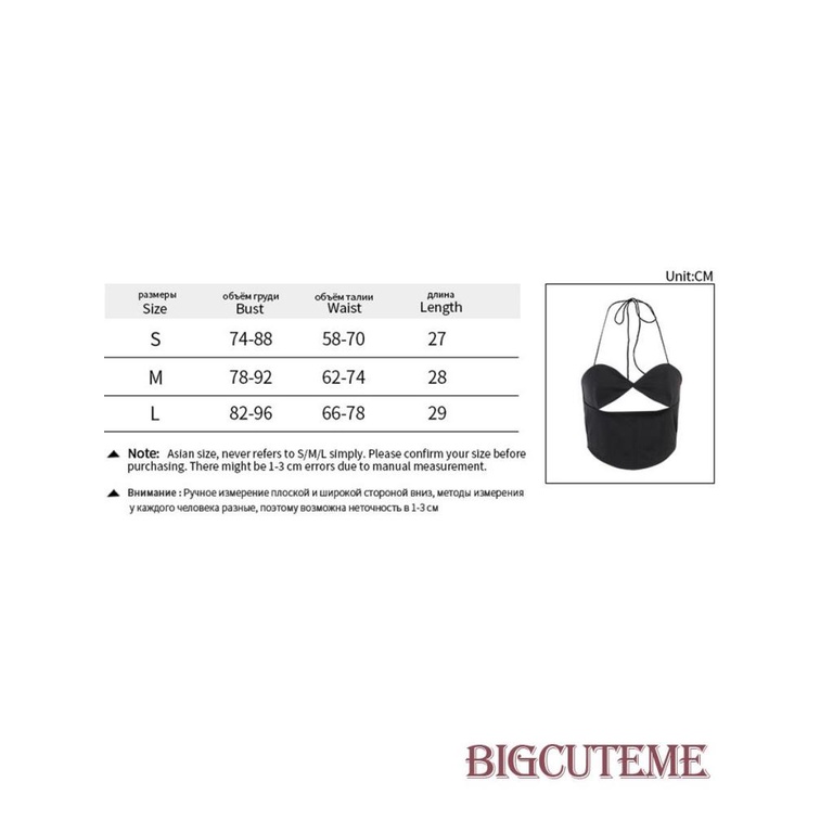 [] - Áo Crop Top Không Tay Hở Lưng Ôm Dáng Màu Trơn Buộc Dây Màu Trơn Mùa Hè Cho Nữ - Trắng / Đen / Xanh Dương