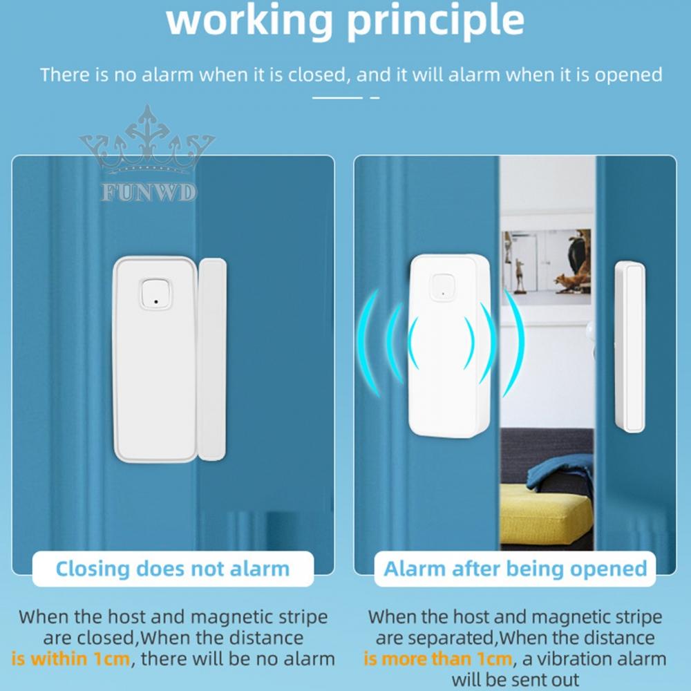 【FUNWD】1pcs Intelligent zigbee temperature and humidity gate magnetic 2-in-1 sensor