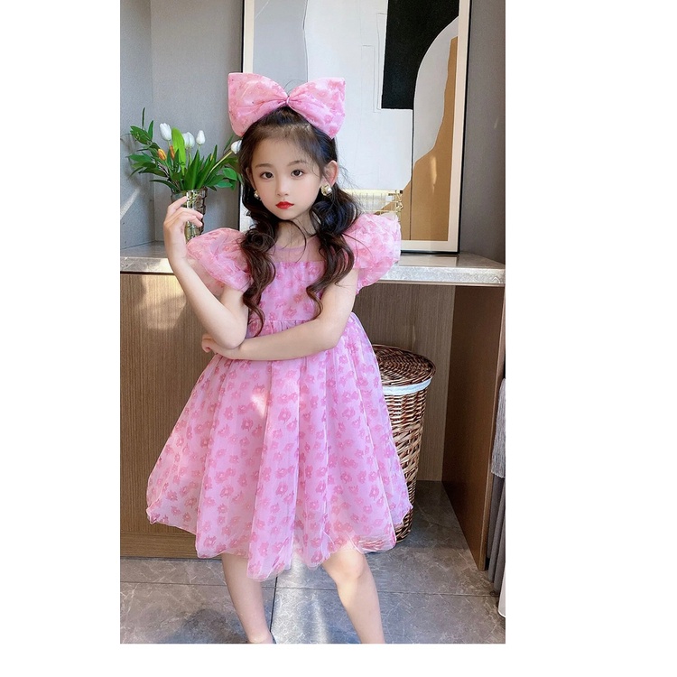 IQ Angel  Đầm Công Chúa organzarn Thắt Nơ Phong Cách Hàn Quốc Cho Bé Gái Phiên Bản Chaoxian