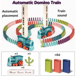 Bộ Đồ Chơi Lắp Ráp Xe Lửa Domino Tự Động Dành Cho Bé