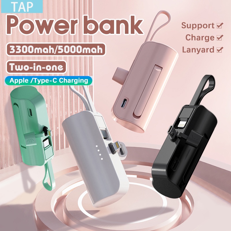 Powerbank 5000mAh Mini Capsule Power Banks Charging Portable Charger Docking Battery with Power Display Backup Bracket