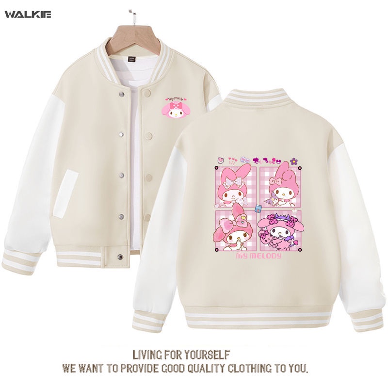 Áo Khoác Bóng Chày In Hoạt Hình My Melody Dễ Thương Cho Bé