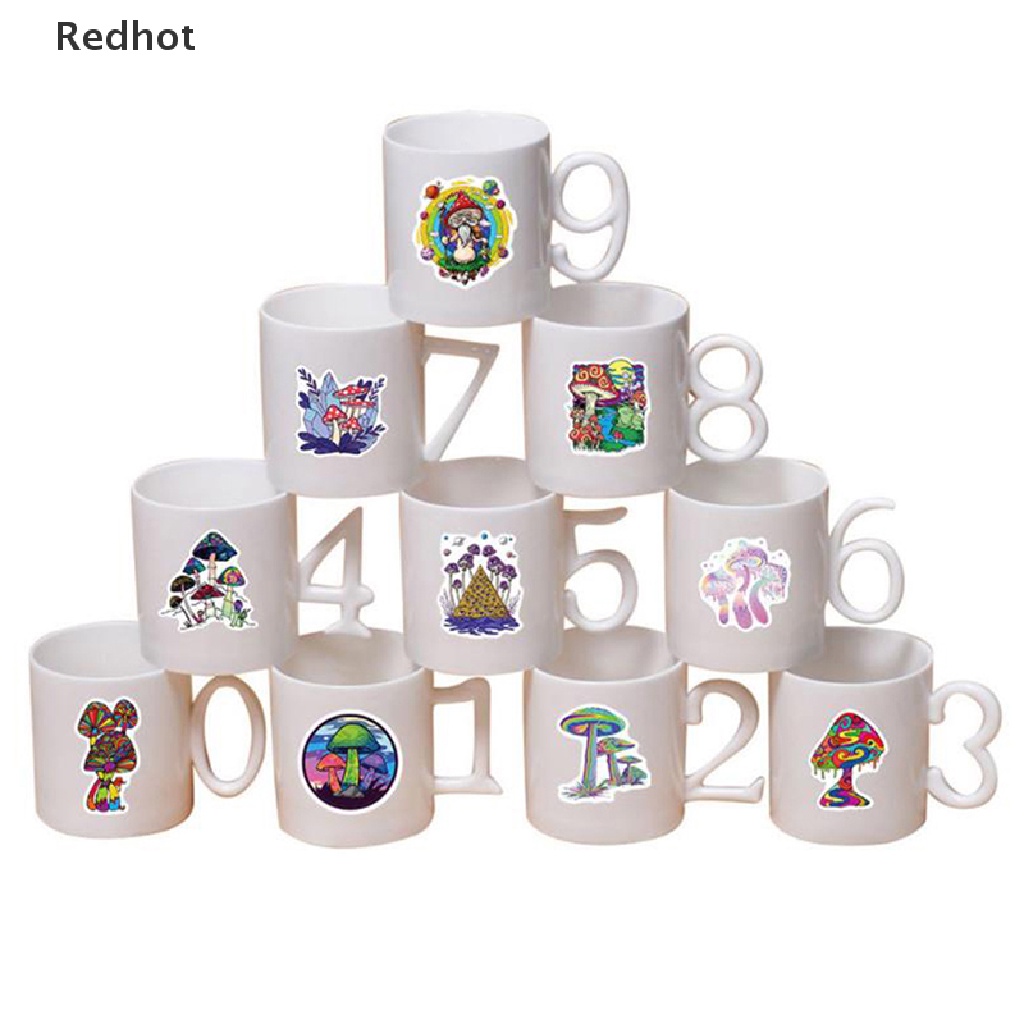 Bộ 50 Miếng Dán Hình Nấm Graffiti Trang Trí Ván Trượt / Guitar / Laptop